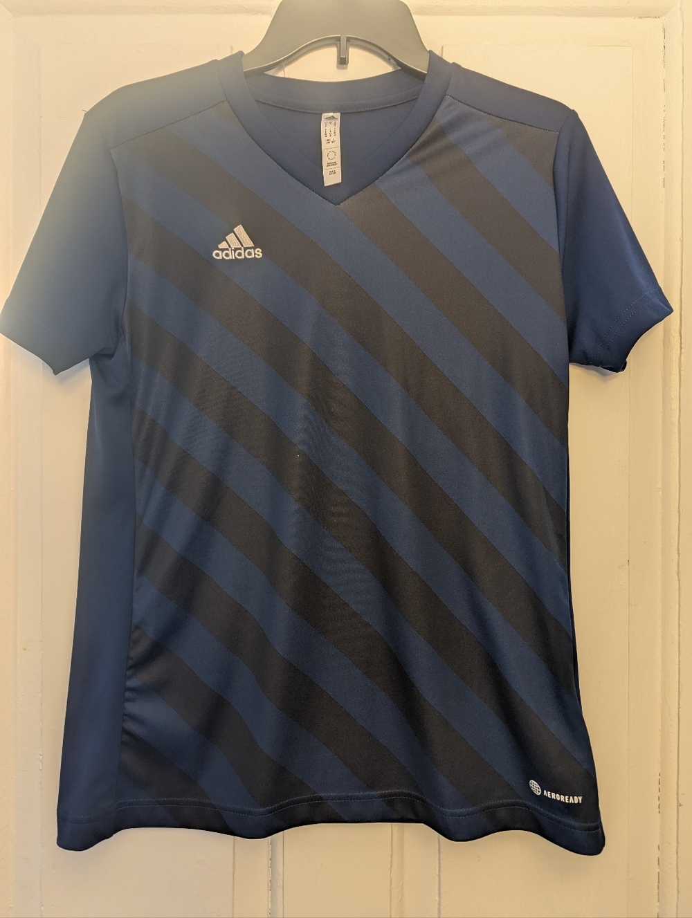 Adidas Boys Navy and Black Short Sleeve Jersey